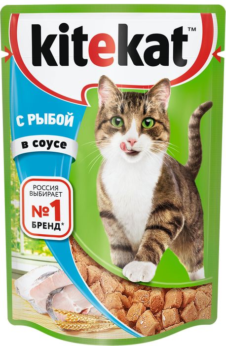 

Kitekat влажный корм для кошек с рыбой в соусе (85 г)