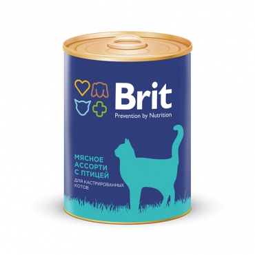 

Brit Premium влажный корм для кастрированных кошек мясное ассорти с птицей (340 г)