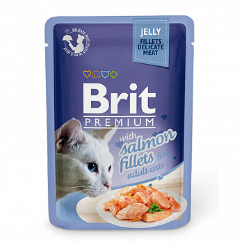 

Brit Premium влажный корм для кошек кусочки из филе лосося в желе (85 г)