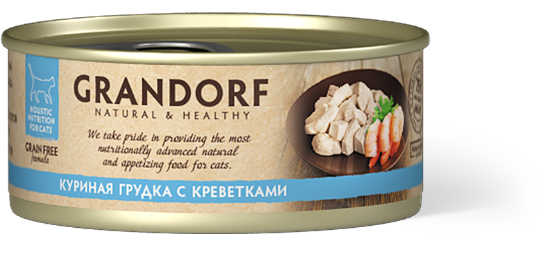 

Grandorf консервы для кошек куриная грудка с креветками (70 г)