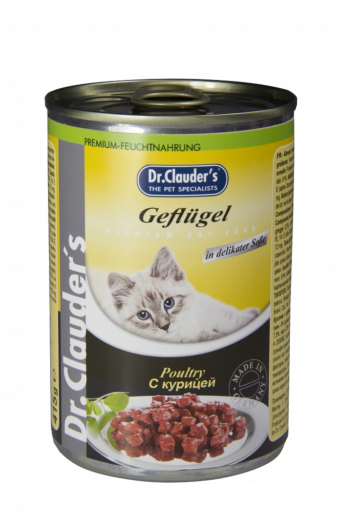 

Dr.Clauder's Доктор Клаудер влажный корм для кошек с курицей (415 г)