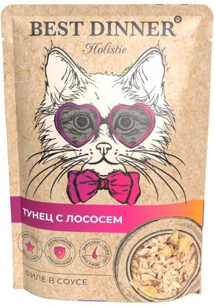 

Best Dinner Holistic влажный корм для кошек, тунец с лососем в соусе (70 г)