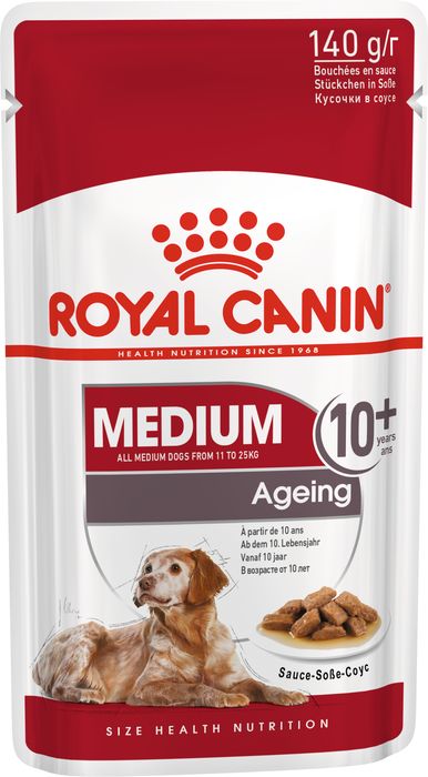 

Royal Canin Medium Ageing 10+ влажный корм для стареющих собак средних пород, в соусе (140 г)