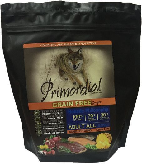 

Primordial корм для взрослых собак всех пород, тунец, ягненок (400 г)