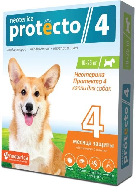 

Neoterica Protecto капли от клещей и блох для взрослых собак 10-25 кг (2 пипетки)