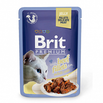 

Brit Premium влажный корм для кошек кусочки из филе говядины в желе (85 г)