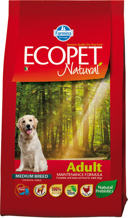 

Farmina Ecopet Natural сухой корм для взрослых собак всех пород, курица (12 кг)