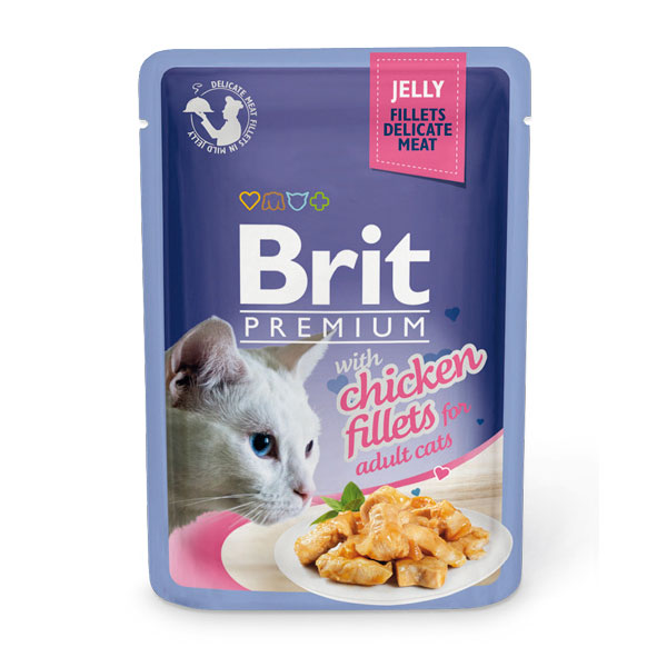

Brit Premium влажный корм для кошек кусочки из куриного филе в желе (85 г)