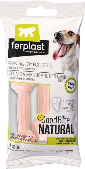 

Ferplast игрушка-кость GoodBite XS вкус ветчины, в индивидуальной упаковке (2х15 гр)