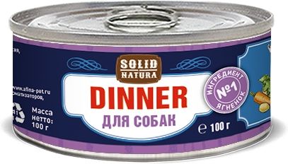 

Solid Natura Dinner влажный корм для собак с ягненком (340 г)