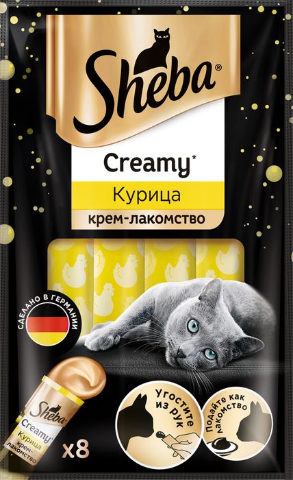 

Sheba лакомство для кошек крем с курицей (252 г)