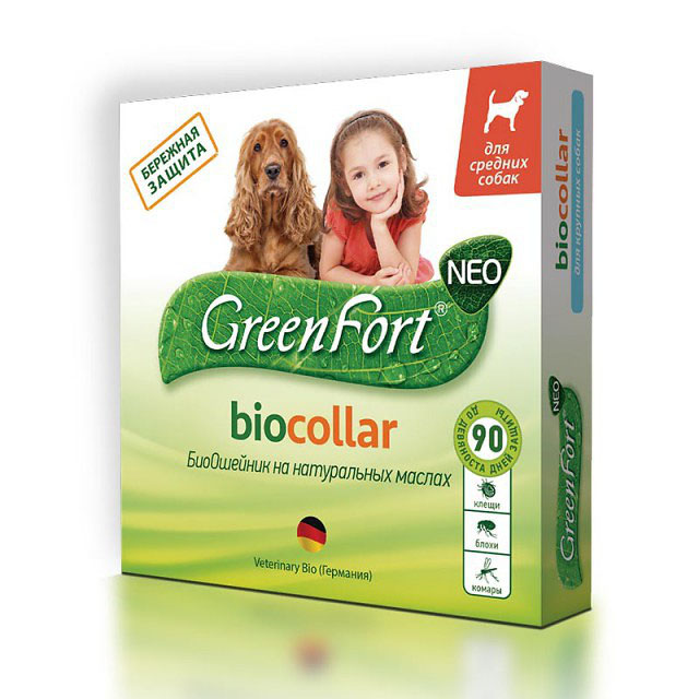 

Green Fort neo биоошейник от блох и клещей для средних пород собак (65 см)