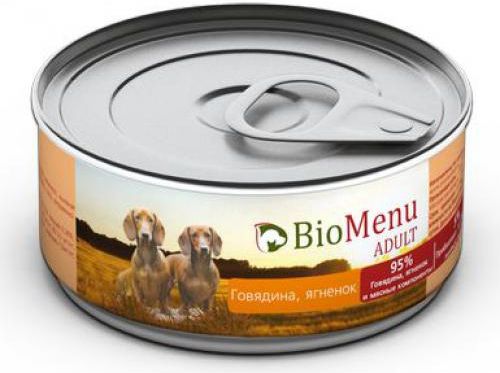 

BioMenu влажный корм для собак всех пород и возрастов, говядина, ягненок (100 г)