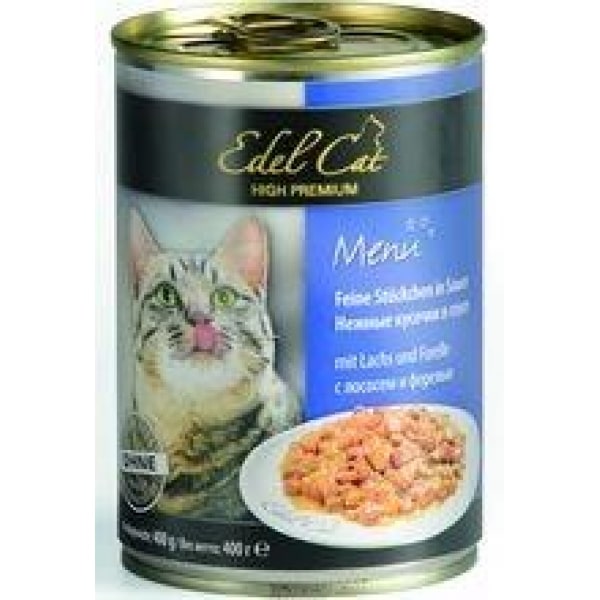 

Edel Cat влажный корм для кошек кусочки в соусе с лососем и форелью (400 г)