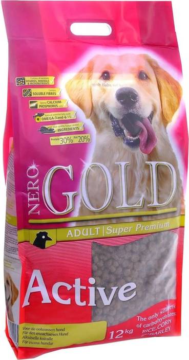 

Nero Gold корм для собак, для активных животных, кирица и рис (12 кг)