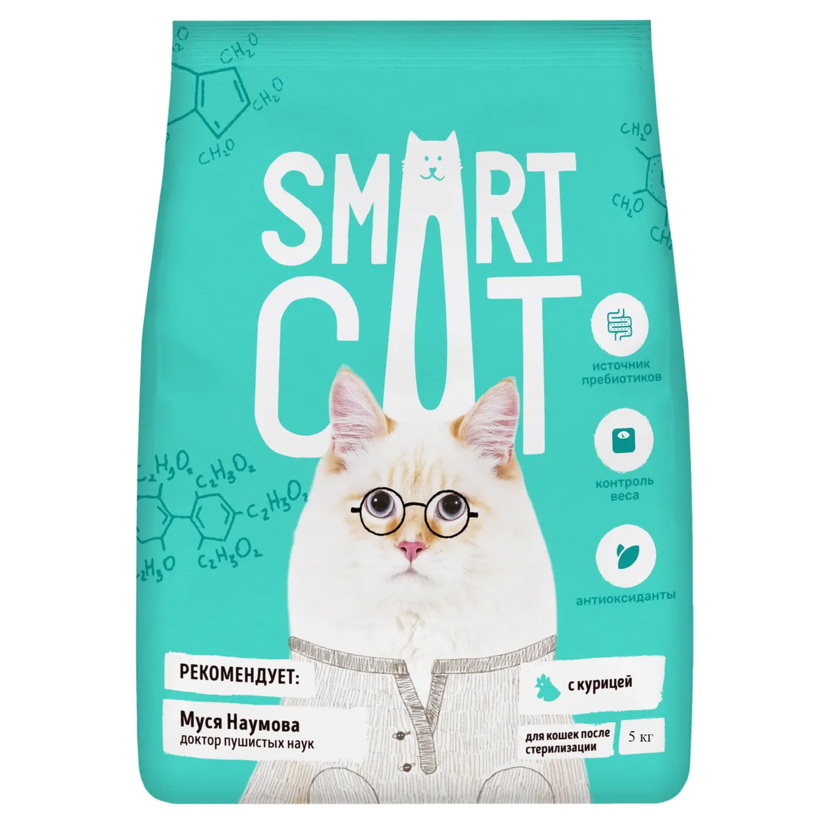 Smart Cat корм для стерилизованных кошек, с курицей (400 г)