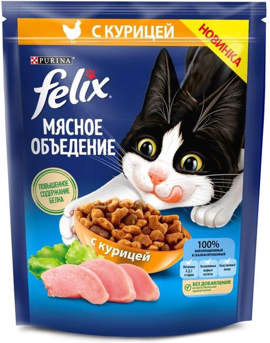 

Felix Мясное объедение корм для взрослых кошек, с курицей (200 г)